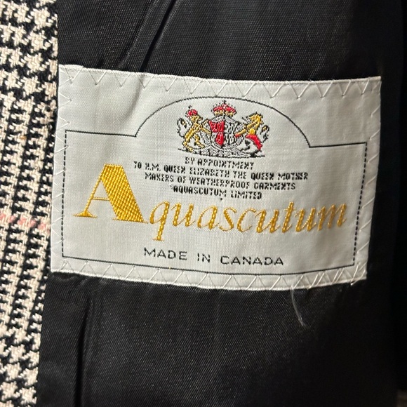 AQUASCUTUM Vintage Ingrid Wool Silk Double Breasted Checked Tailored Blazer - Picture 8 of 10